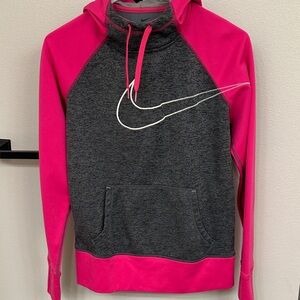 Nike Pink and Gray Women's Hoodie